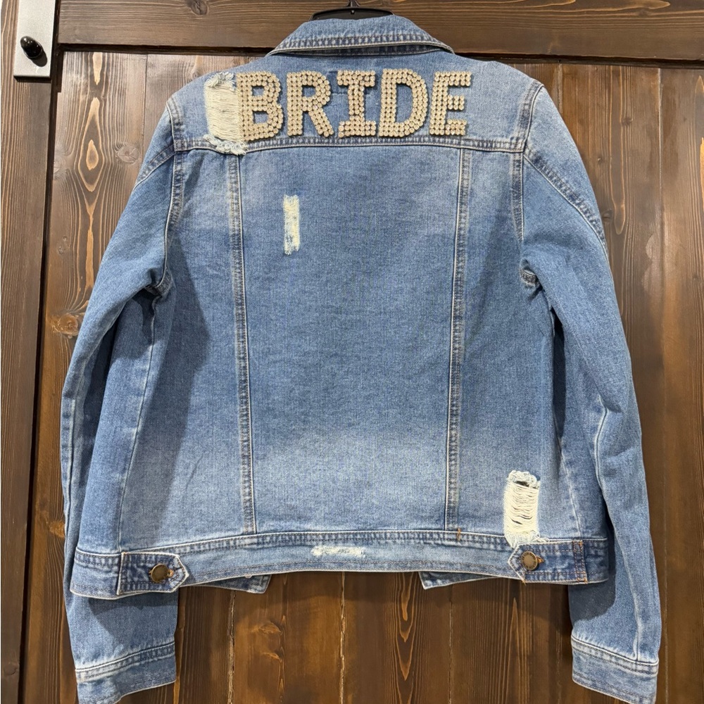 Judith March BRIDE diamond bling distressed jean jacket